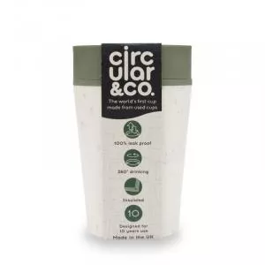 Circular Cup (227 ml) - crème/vert - à partir de gobelets en papier jetables
