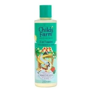 Childs Farm Gel douche 3en1, shampoing et après-shampoing après la baignade fraise et menthe 250 ml