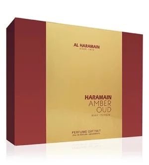 Al Haramain Amber Oud Ruby Edition coffret cadeau unisexe eau de parfum 75 ml + eau de parfum 30 ml + déodorant spray