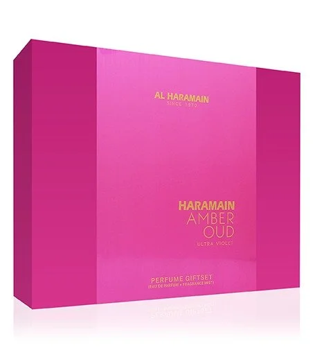 Amber Oud Ultra Violet coffret cadeau pour femme eau de parfum 75 ml + eau de parfum 30 ml + brume corporelle 200 ml