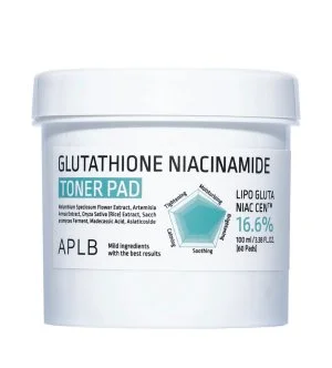 APLB Glutathione Niacinamide Toner Pad tampons toniques hydratants et illuminants 60 pièces