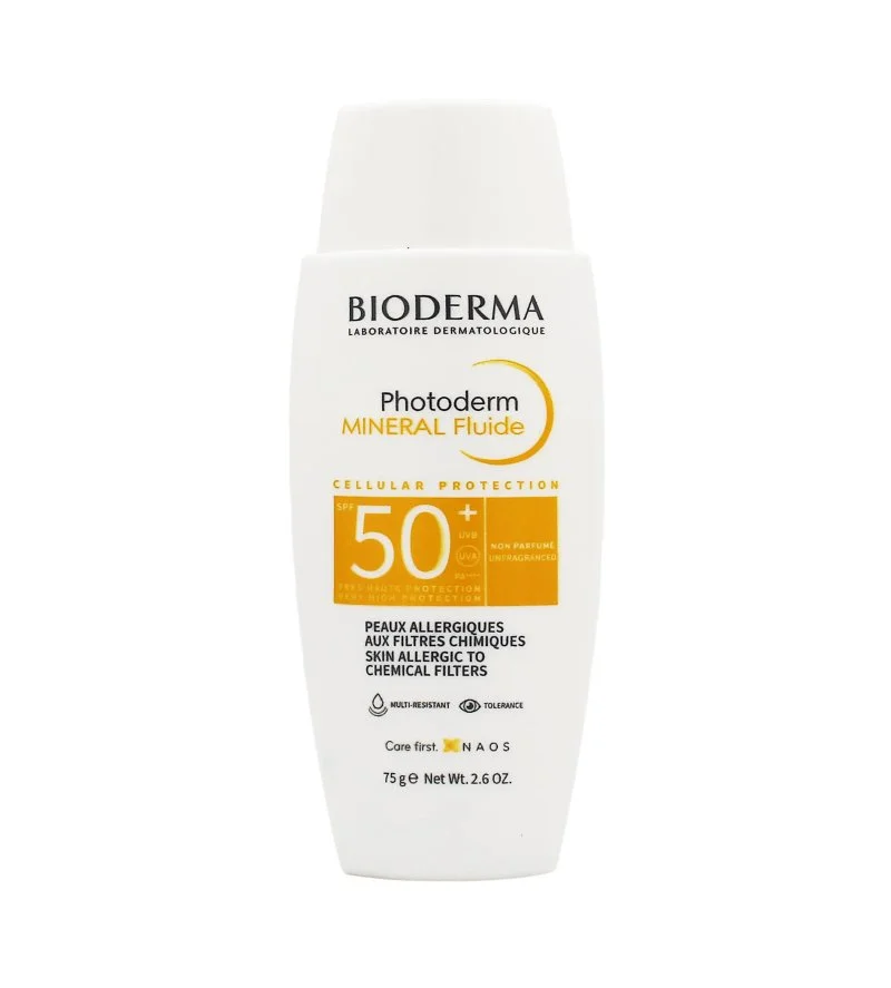 Photoderm Mineral Fluide fluide solaire minéral pour peaux sensibles SPF 50+ 75 g