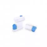 Lamazuna Brosse à dents en bioplastique avec tête remplaçable, mi-dure, bleue