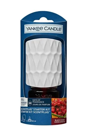 Diffuseur électrique Yankee Candle ScentPlug Organic Pattern et recharge Black Cherry