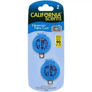 California Scents Mini Diffuser Newport New Car geur voor de auto 2 x 3 ml