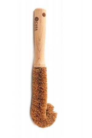 Goupillon pour verre et bouteille avec manche - en coco et bois