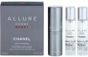 Chanel Allure Homme Sport Eau Extrême eau de toilette 3x20 ml pour homme flacon rechargeable