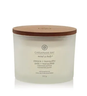 Bougie parfumée Chesapeake Bay Peace + Tranquility avec 3 mèches 312 g
