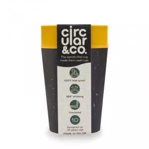 Circular Cup (227 ml) - noir/jaune moutarde - à partir de gobelets en papier jetables