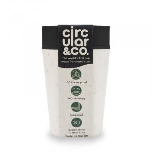 Circular Cup (227 ml) - crème/noir - à partir de gobelets en papier jetables