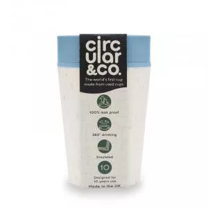 Circular Cup (227 ml) - crème/turquoise - à partir de gobelets en papier jetables