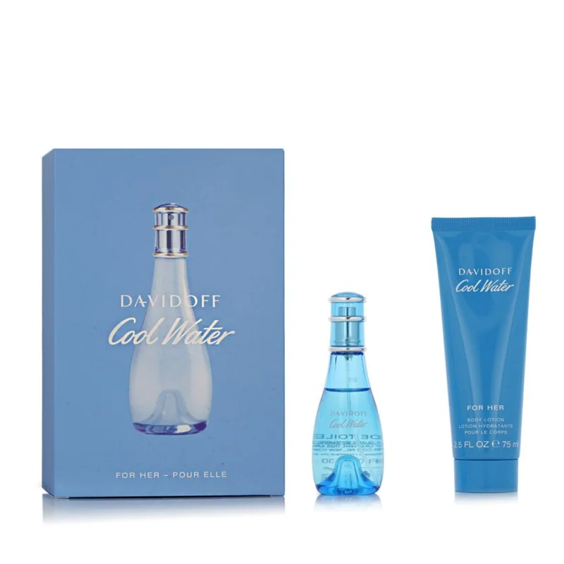 Davidoff Cool Water pour Femme Eau de Toilette 30 ml + Lait pour le Corps