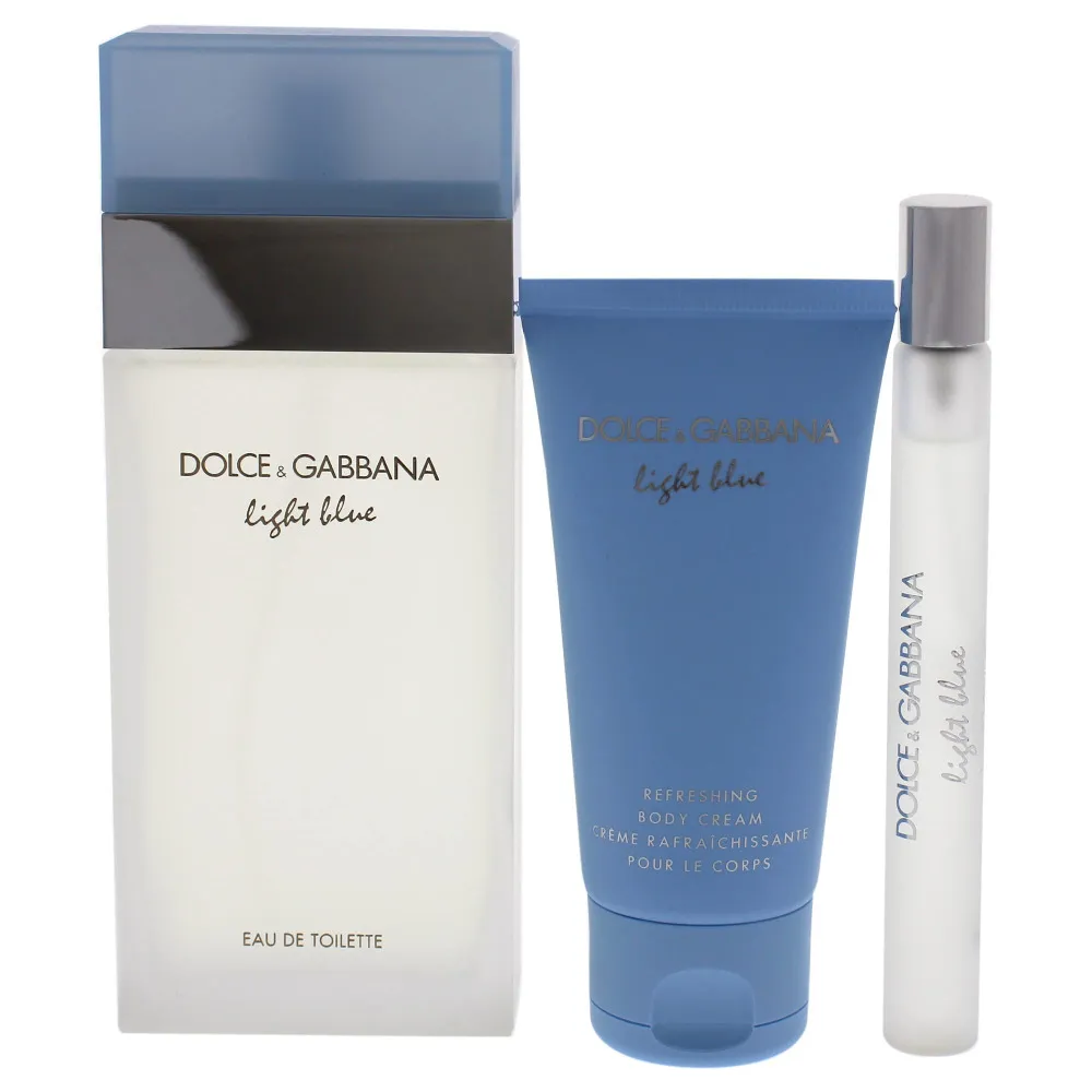 Light Blue cadeau set voor vrouwen eau de toilette 100 ml + bodycrème 50 ml + eau de toilette 10 ml 100 ml + tělový krém 50 ml + toaletní voda 10 ml