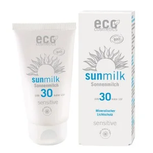 Eco Cosmetics Lait solaire SPF 30 Sensitive BIO (75 ml) - avec des filtres minéraux naturels