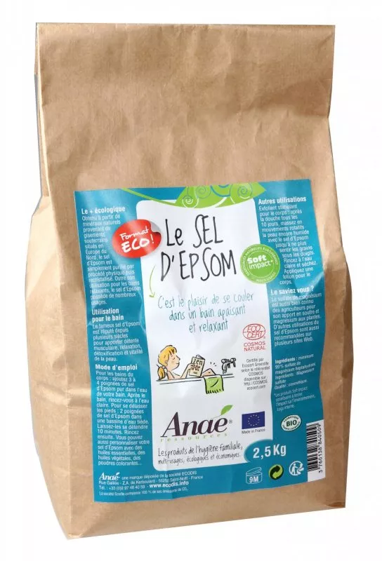 Ecodis Anaé by Epsom salt (sac de 2,5 kg) - pour le bain, le gommage et le jardin