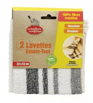 Ecodis La Droguerie Ecologique par Set de chiffons universels recyclés. (2 pièces)