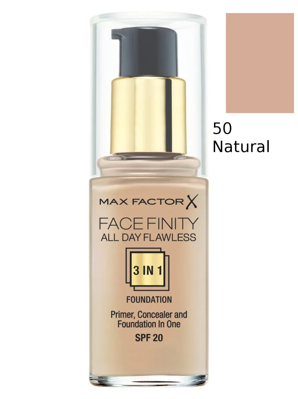 Facefinity Fond de teint 3-en-1 - 50 Natural 30 ml