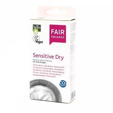 Fair Squared Condom Sensitive Dry (10 pcs) - végétalien et commerce équitable