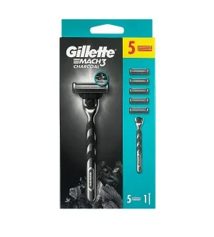 Gillette Mach3 Charcoal rasoir + 5 recharges