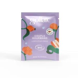 Goliate Huile de massage et lubrifiante comestible 2-en-1 BIO – noisette 2 ml – échantillon – pour elle et lui