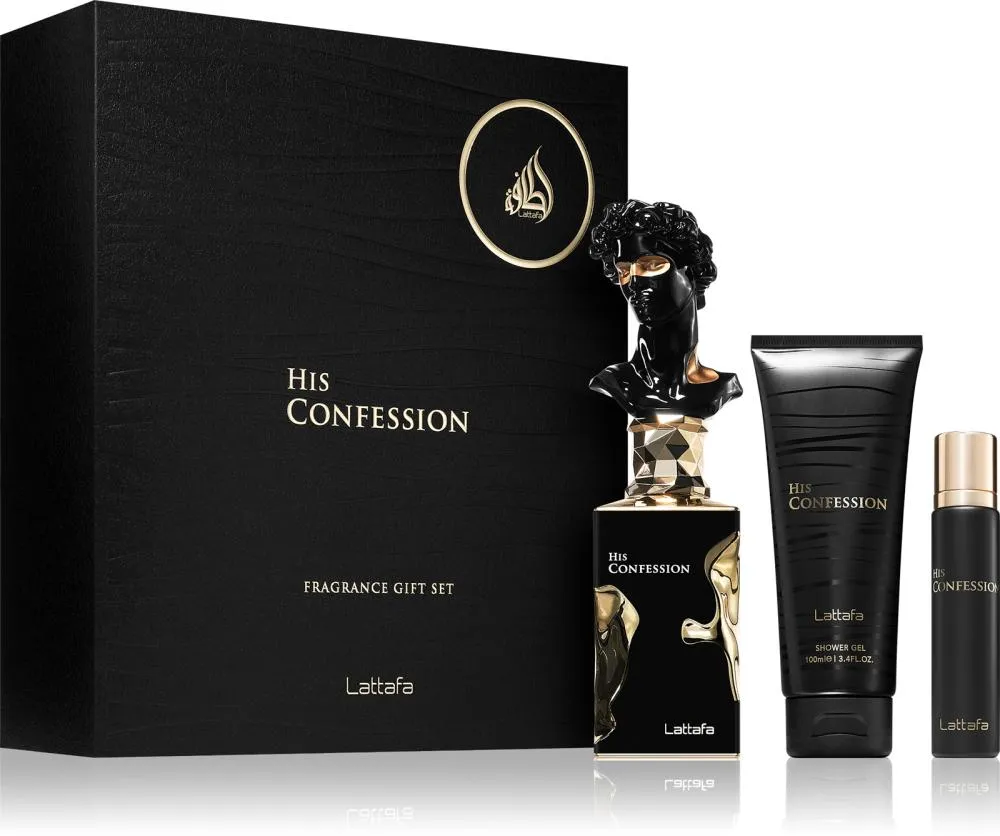 His Confession Eau de Parfum pour homme 100 ml + Eau de Parfum MINI 12 ml + gel douche