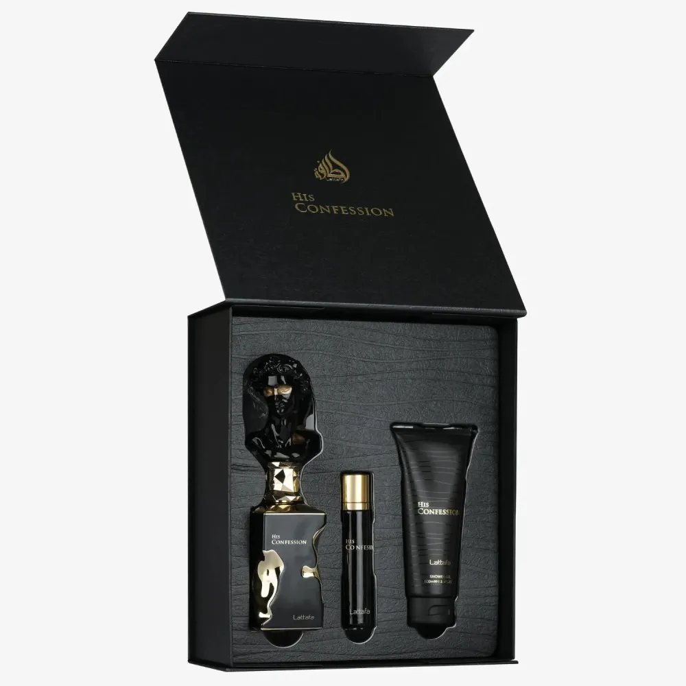 His Confession Eau de Parfum pour homme 100 ml + Eau de Parfum MINI 12 ml + gel douche