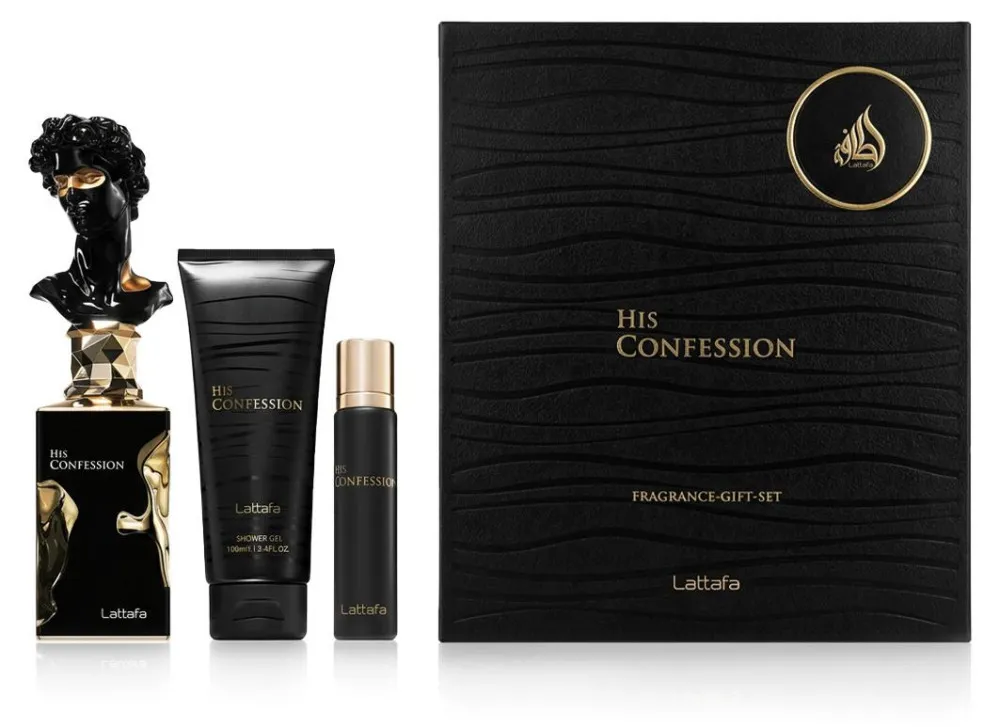 His Confession Eau de Parfum pour homme 100 ml + Eau de Parfum MINI 12 ml + gel douche