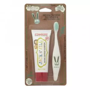  Set d'action Dentifrice pour enfants - Fraise (50 g) Brosse à dents pour enfants Bunny - set à prix réduit