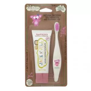 Jack n Jill Set d'action Dentifrice pour enfants - Framboise (50 g) Brosse à dents pour enfants Koala - set à prix réduit