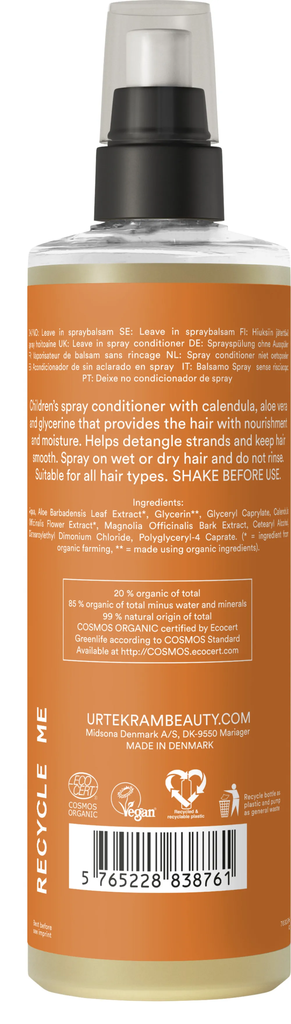 Urtekram Baby conditioner spray 250ml BIO, VEG
