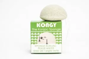Kongy Éponge Cognac - argile verte - idéale pour les peaux mixtes