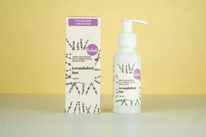 Kvitok Gel douche doux au complexe prébiotique Lavender Dream (100 ml) - au délicat parfum d'herbes aromatiques