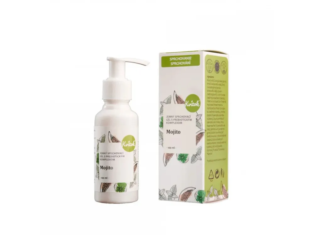 Kvitok Mojito Gentle Shower Gel met Prebiotic Complex (100 ml) - met een frisse munt- en limoengeur