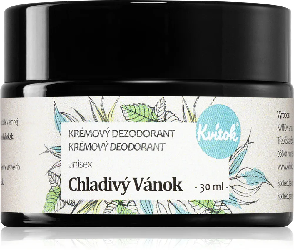 Kvitok Déodorant crème Cool Breeze (30 ml) - convient aux femmes et aux hommes