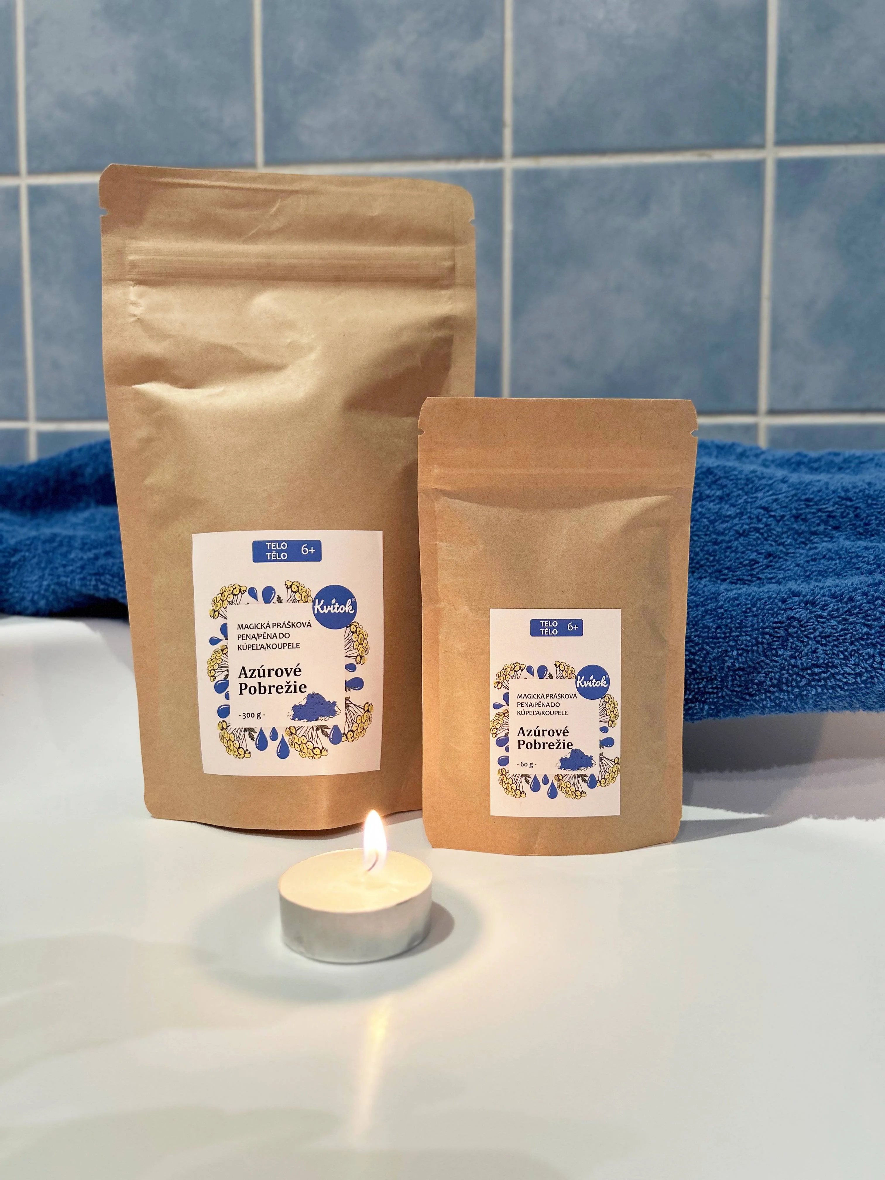 Kvitok Mousse de bain magique Côte d’Azur 60 g - mousse abondante