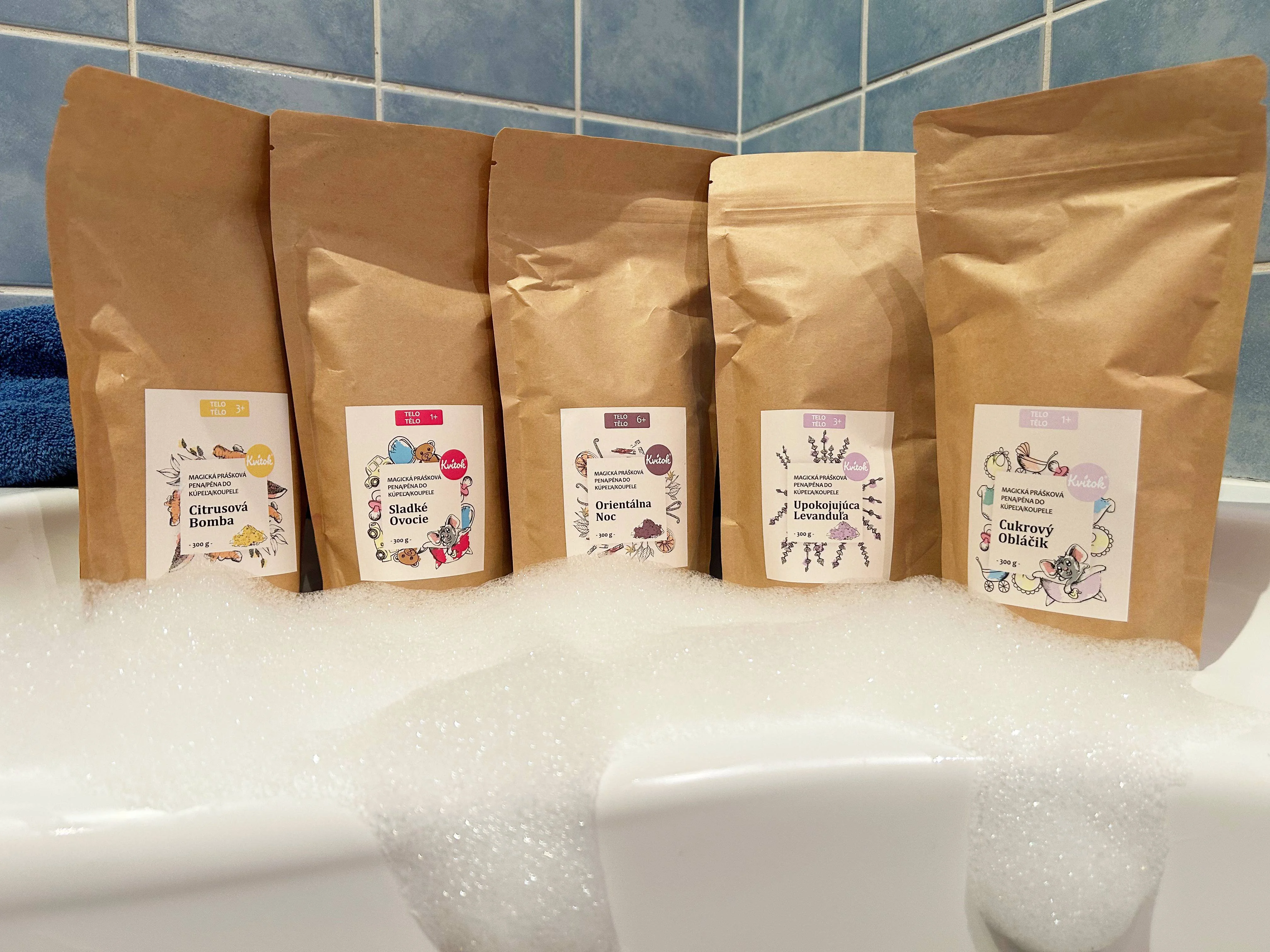 Kvitok Mousse de bain magique Côte d’Azur 60 g - mousse abondante