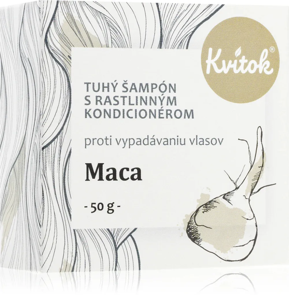 Kvitok Shampooing rigide avec conditionneur Maca XXL (50 g) - stimule la croissance des cheveux