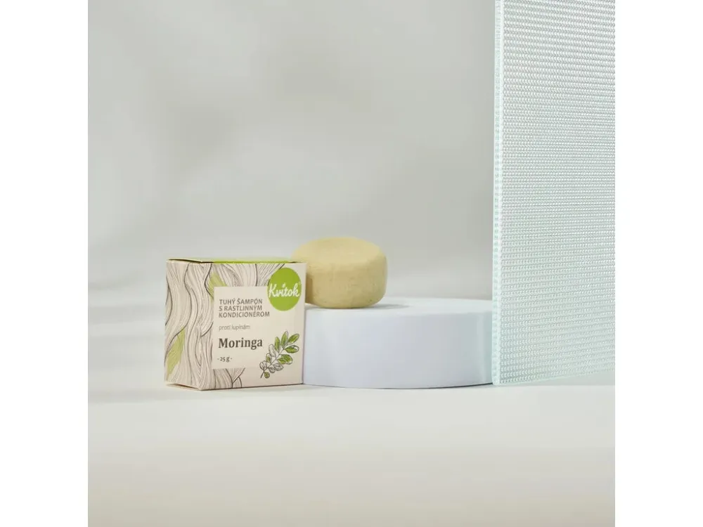 Kvitok Vaste shampoo met antiroosconditioner Moringa (25 g) - glanzend, roosvrij haar