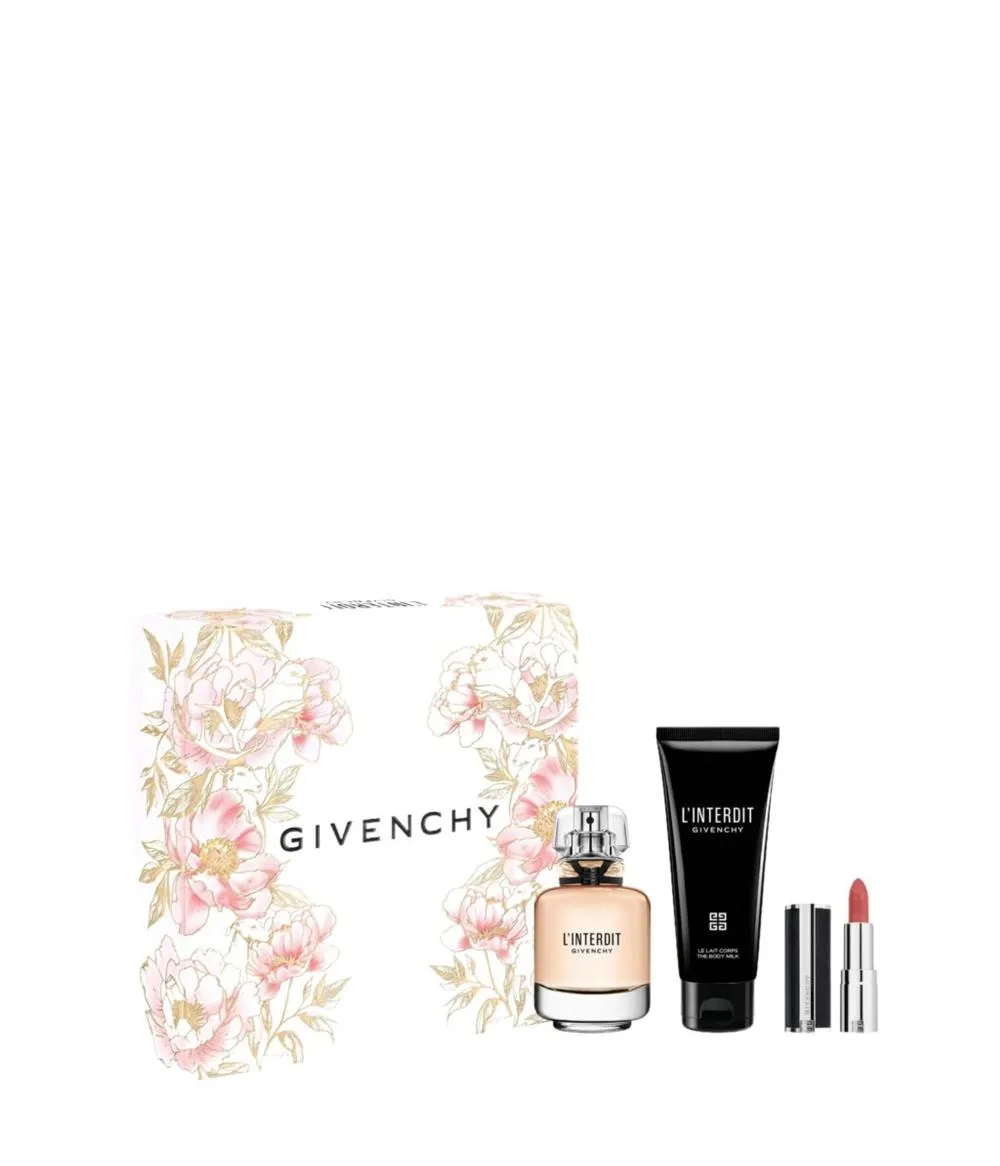 L'Interdit eau de parfum pour femme + lait pour le corps 75 ml + rouge à lèvres 1,5 g 50 ml
