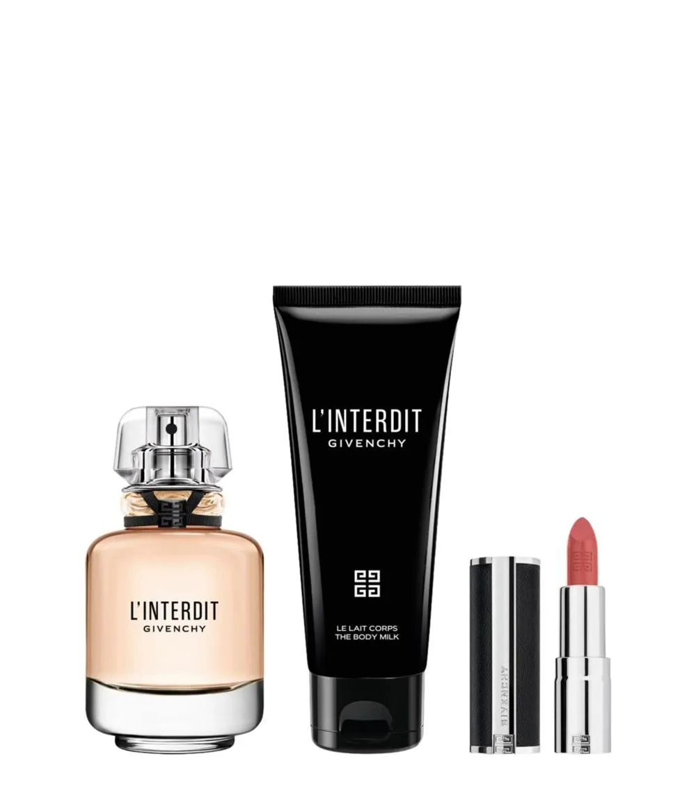 L'Interdit eau de parfum pour femme + lait pour le corps 75 ml + rouge à lèvres 1,5 g 50 ml