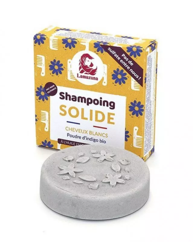 Lamazuna Shampooing raide pour cheveux gris - indigo (70 g)