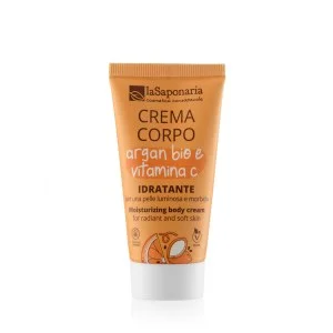 laSaponaria Crème corporelle hydratante à l'huile d'argan bio et à la vitamine C 30 ml - pour une peau éclatante et douce