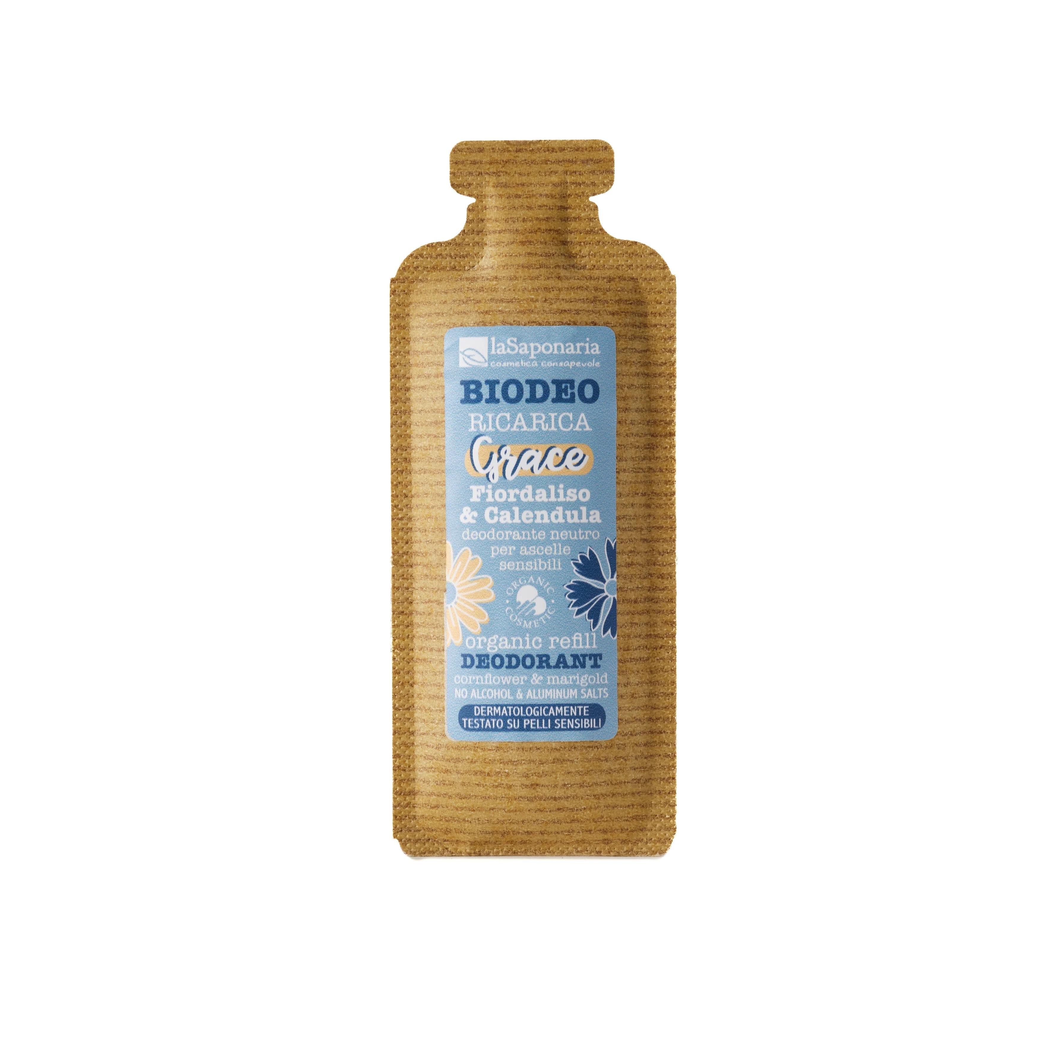 laSaponaria Recharge pour déodorant roll-on Grace - sans parfum BIO (40 ml) - pour peaux sensibles