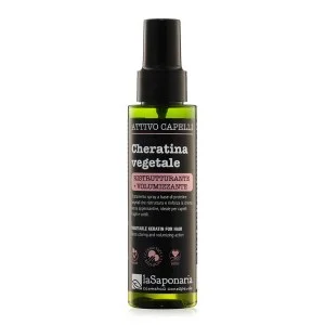 laSaponaria Kératine végétale pour cheveux - spray actif restructurant et volumisant (100 ml) - convient aux cheveux abîmés et fins