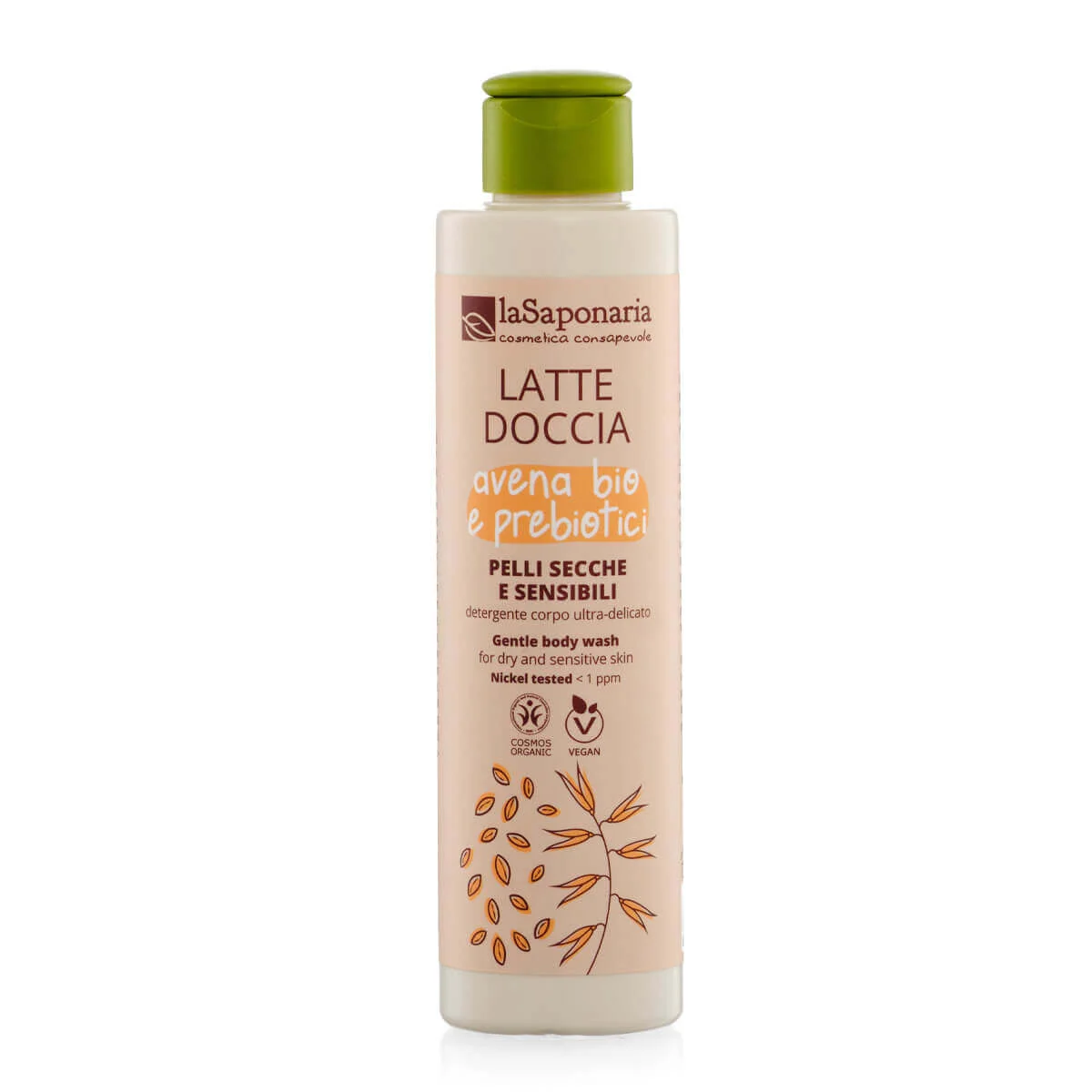 laSaponaria Lait de douche à l'avoine BIO et aux prébiotiques pour peaux sensibles (200 ml) - au calendula et à la camomille