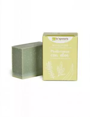 laSaponaria Savon solide à l'olive BIO - Herbes méditerranéennes et aloès (100 g)