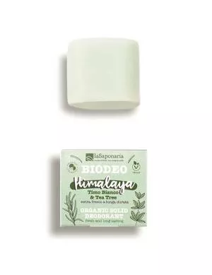 laSaponaria Déodorant solide Himalaya BIO (40 g) - parfum frais d'arbre à thé et d'eucalyptus