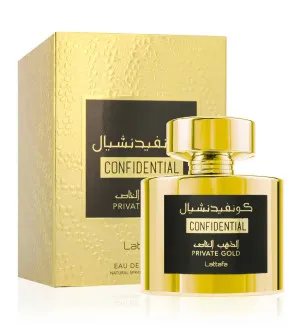 Lattafa Confidential Private Gold eau de parfum unisexe 100 ml