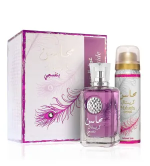 Coffret cadeau Lattafa Mahasin Crystal Violet pour femmes