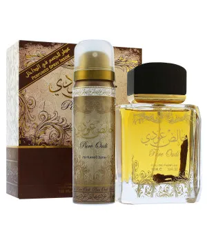 Coffret cadeau unisexe Lattafa Pure Oudi eau de parfum 100 ml + déospray 50 ml